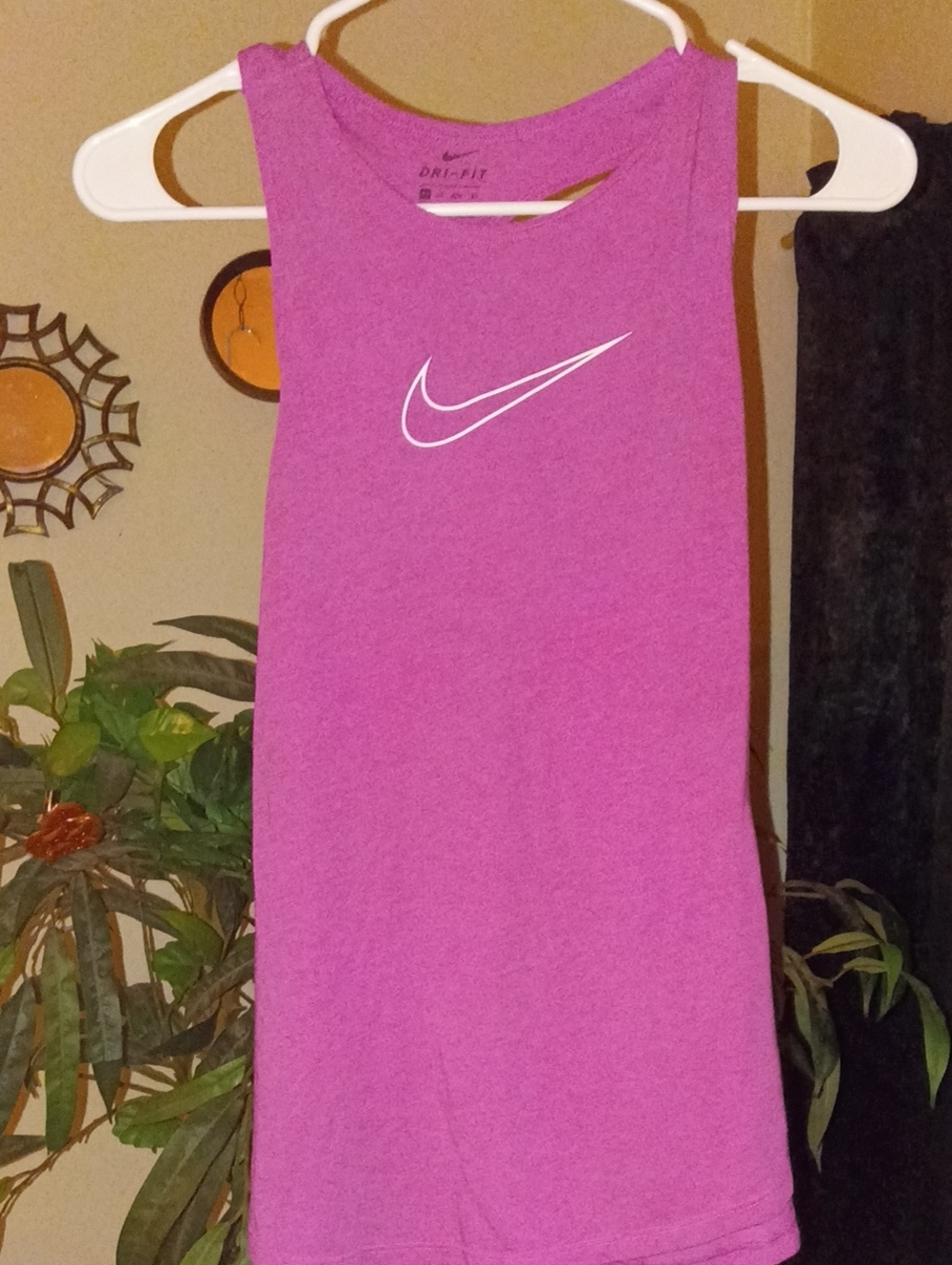 Nike Magenta Dri-FIT Tank with White Swoosh Size XS